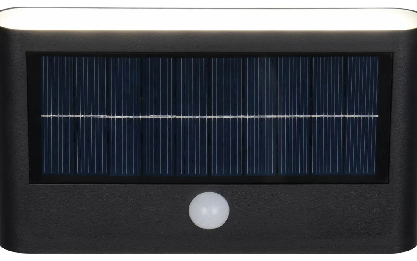 Ramos hybrid solcellsdriven Vägglampa LED mattsvart uppladdningsbar rörelse- och skymningssensor 4000K IP44