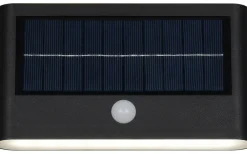 Ramos hybrid solcellsdriven Vägglampa LED mattsvart uppladdningsbar rörelse- och skymningssensor 4000K IP44