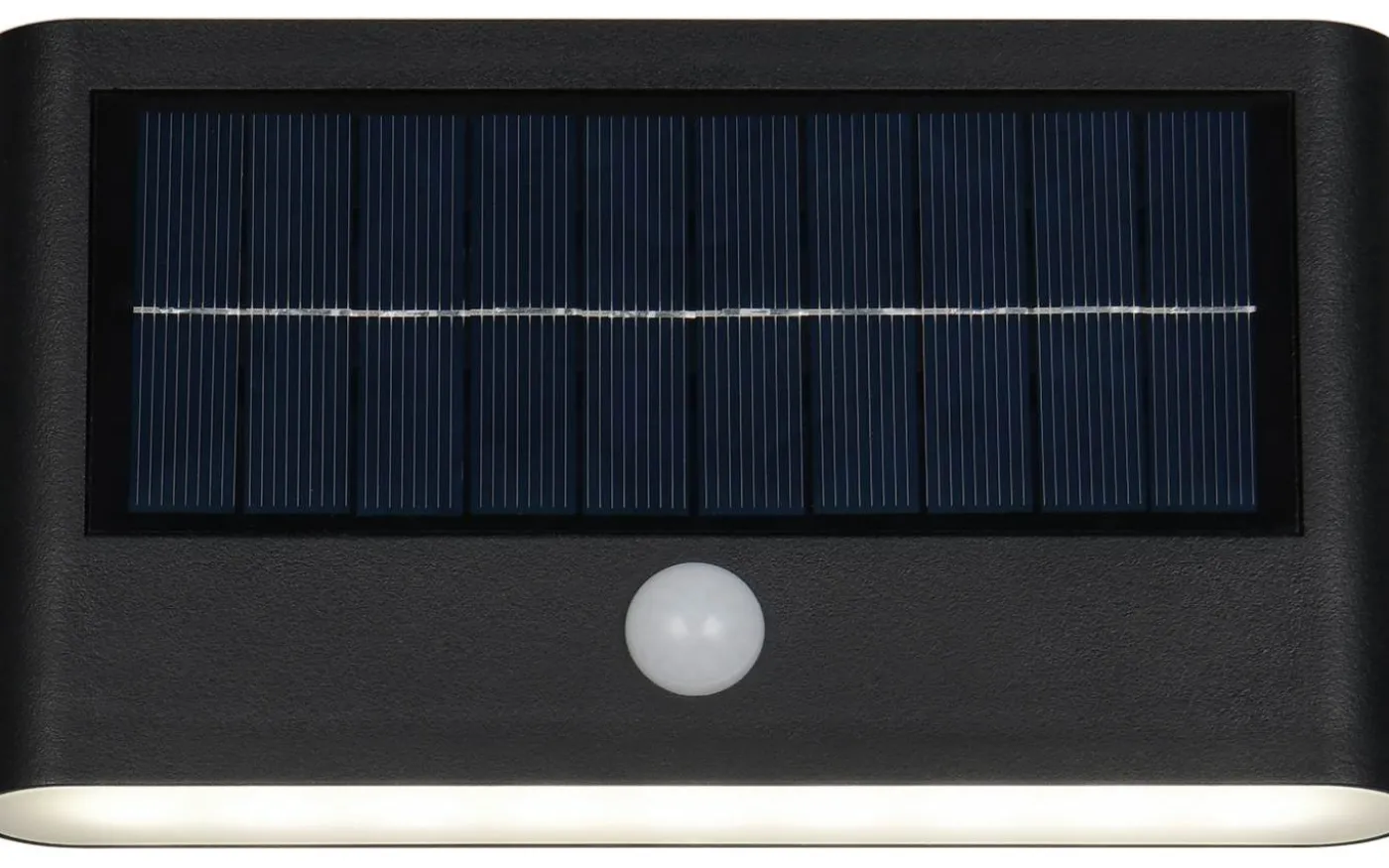 Ramos hybrid solcellsdriven Vägglampa LED mattsvart uppladdningsbar rörelse- och skymningssensor 4000K IP44