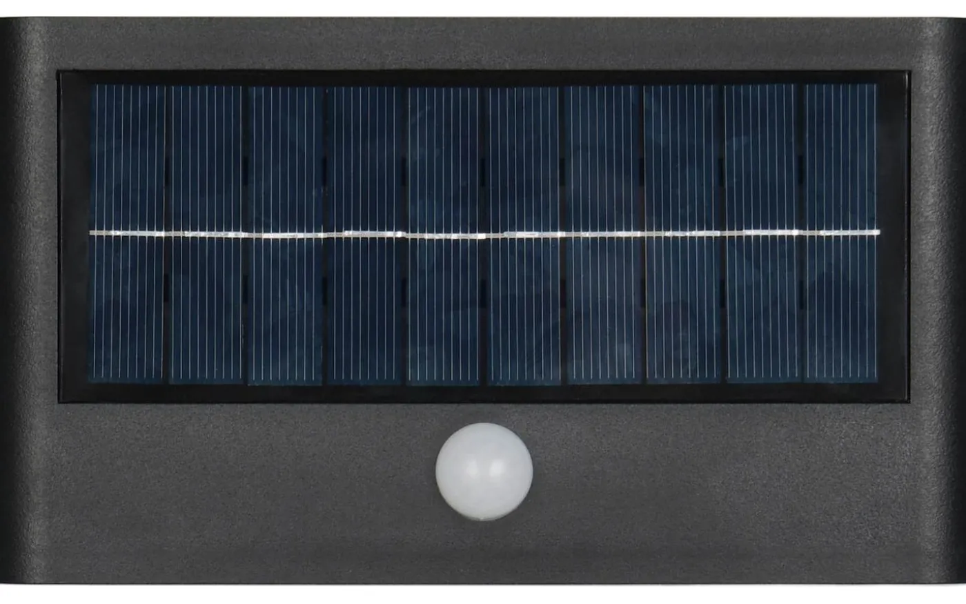 Ramos hybrid solcellsdriven Vägglampa LED mattsvart uppladdningsbar rörelse- och skymningssensor 4000K IP44