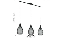 Eglo Razoni Taklampa 99cm Svart* Avlånga Taklampor