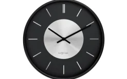 Väggklockor<NeXtime Retro II Stripes Väggklocka 25 cm Svart/Silver