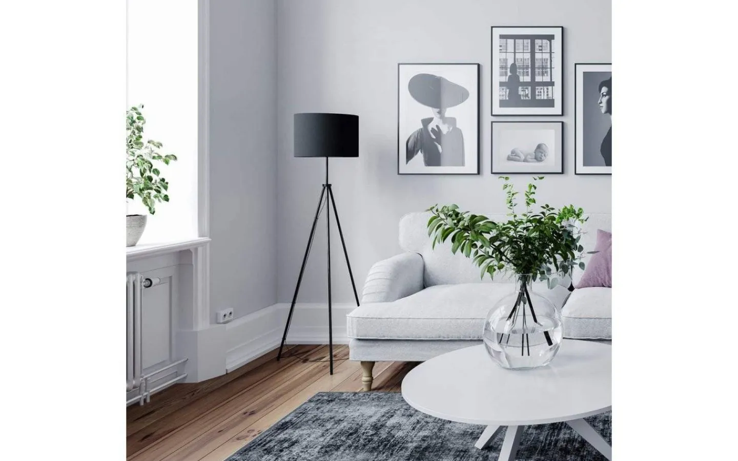 By Rydens Rina Golvlampa 145cm Svart* Vardagsrum|Golvlampor