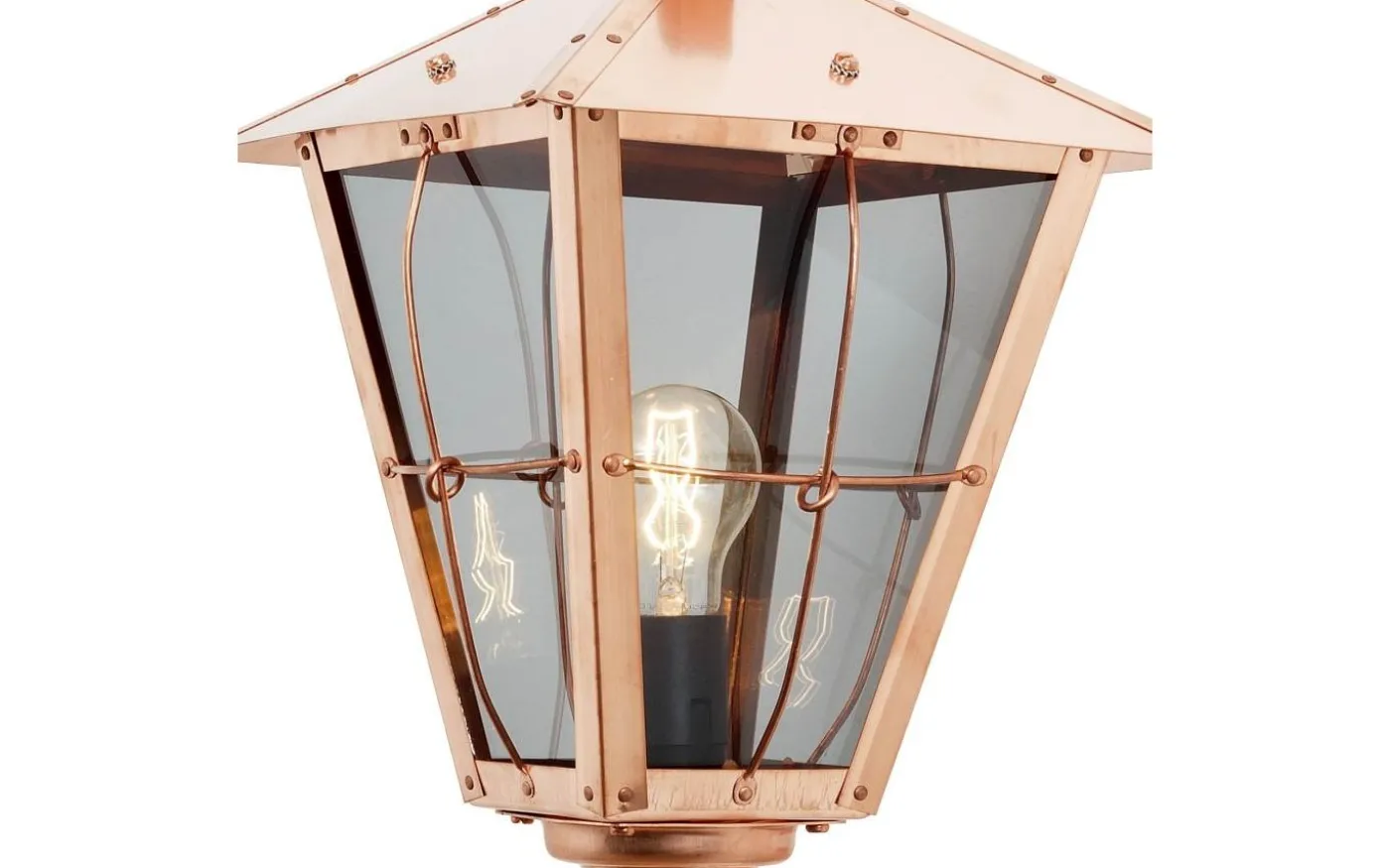 Rökfärgat glas till Fenix Lykthus 42cm Koppar 4-pack