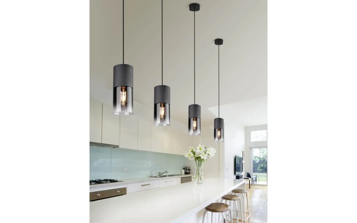 Fönsterlampor<Trio Lighting Robin Fönsterlampa 10cm E27 matt svart/rökfärgad