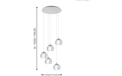 Eglo Rocamar Taklampa 59cm Krom* Stora Taklampor Ø50-69 Cm