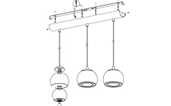 Eglo Rocamar Taklampa 78cm Krom* Avlånga Taklampor