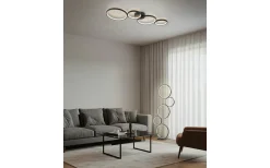 Trio Lighting Rondo Plafond LED 4-delad mattsvart* Plafonder