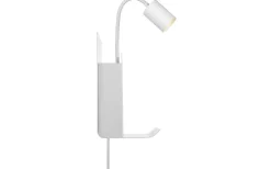 Sovrum|Läslampor<Nordlux Roomi Vägglampa med USB Vit
