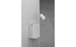 Sovrum|Läslampor<Nordlux Roomi Vägglampa med USB Vit