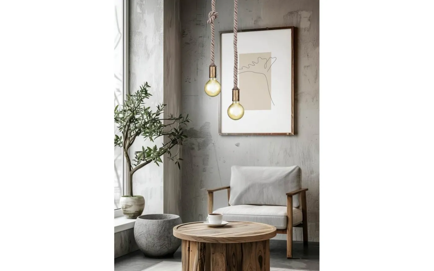 Rope Fönsterlampa 12cm E27 antikmässing