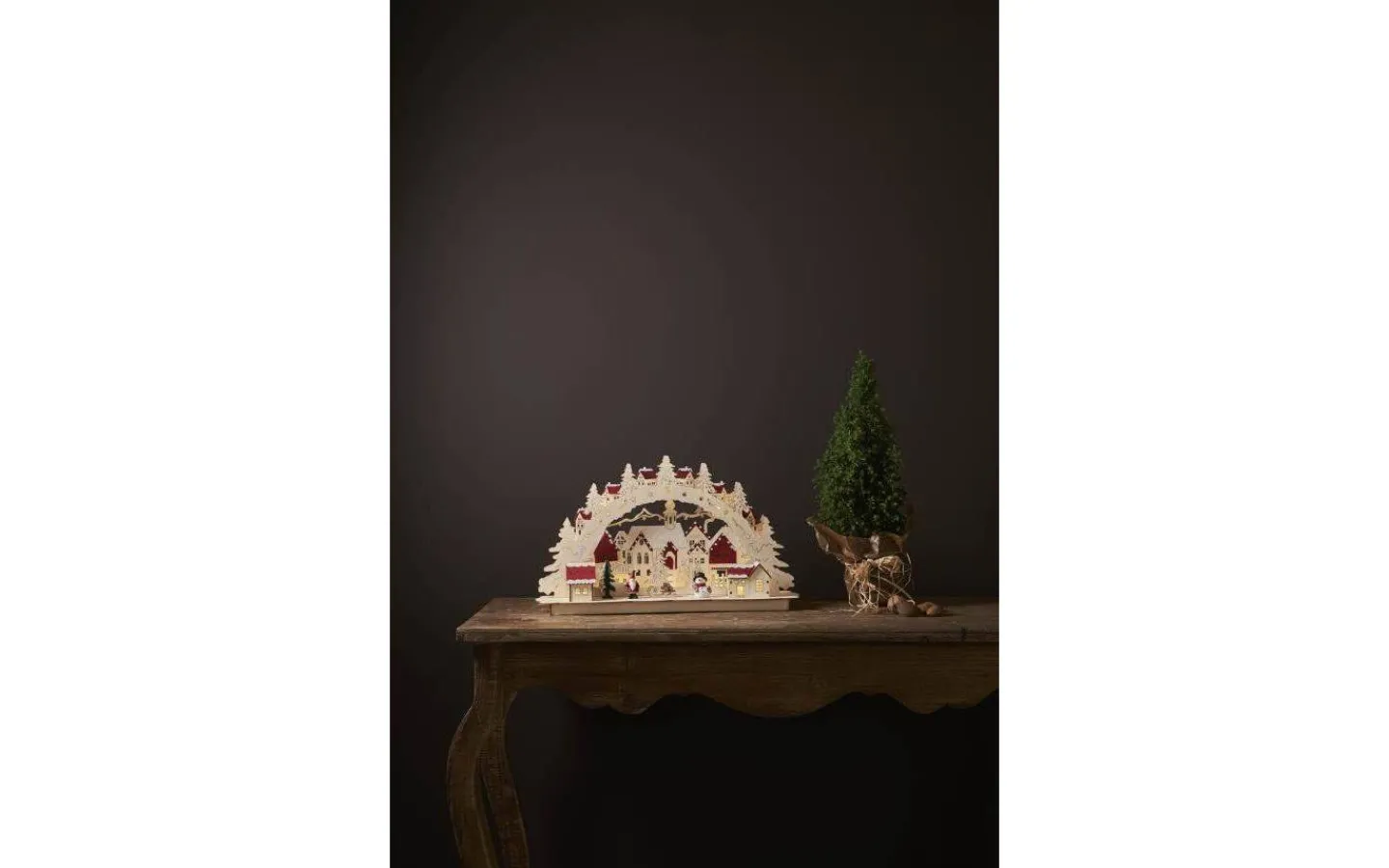 Batteri Julpynt Inomhus<Star Trading Rosenheim Ljusstake 46cm Natur