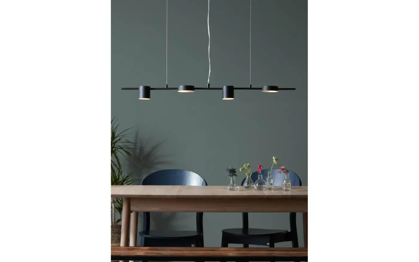 Row Taklampa 106cm Svart