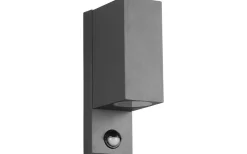 Trio Lighting Roya Vägglampa 2xGU10 antracit fyrkantig rörelsesensor IP44* Upp & Nedljus Lampor