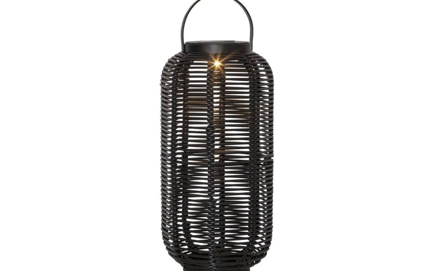 Runda Solcellslampa 30cm Svart