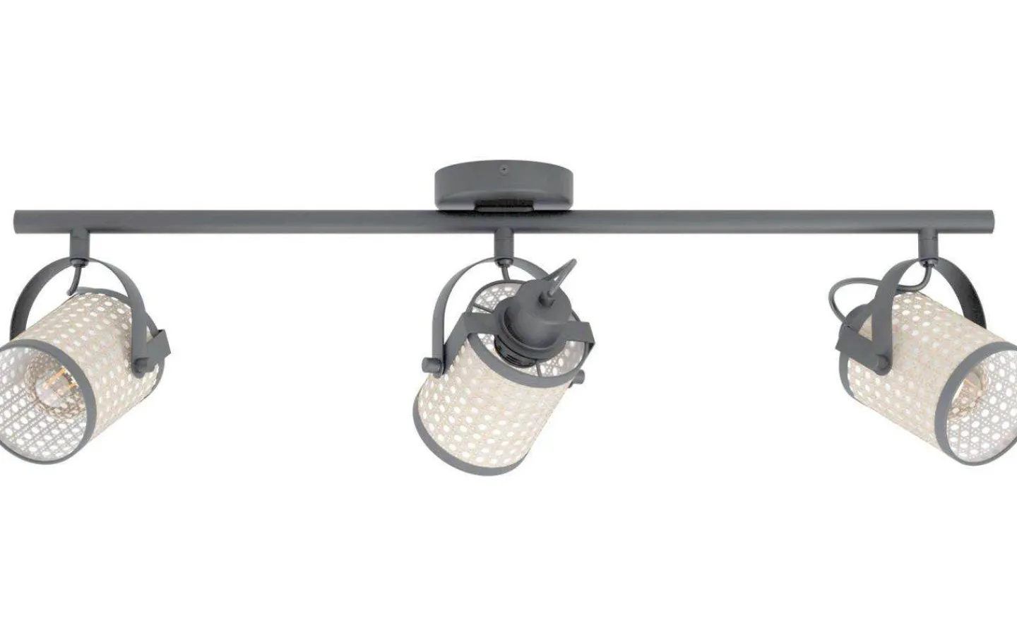 Eglo Ruscomb Takspotlight 78cm 3L Natur/Svart* Takspot Med 3 Lampor