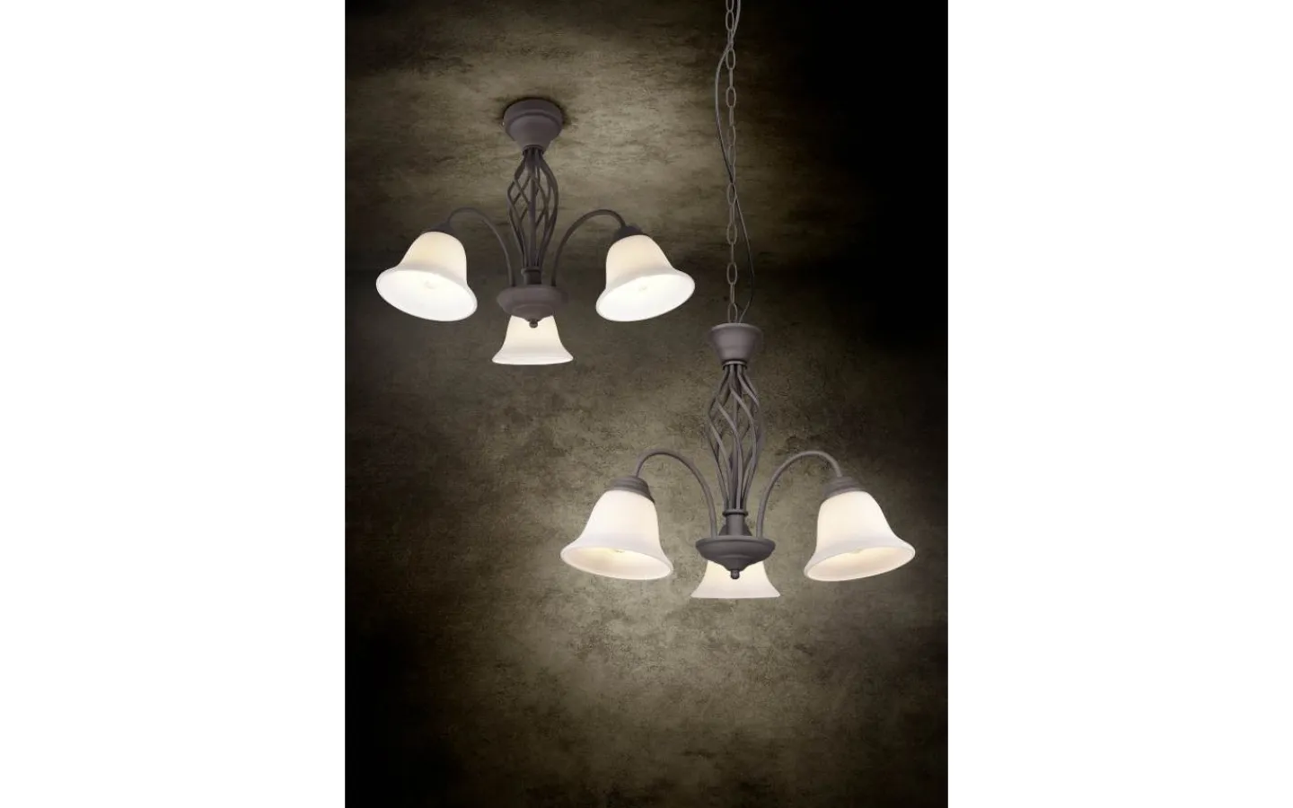 Trio Lighting Rustica Plafond 3-delad E27 rustik* Plafonder