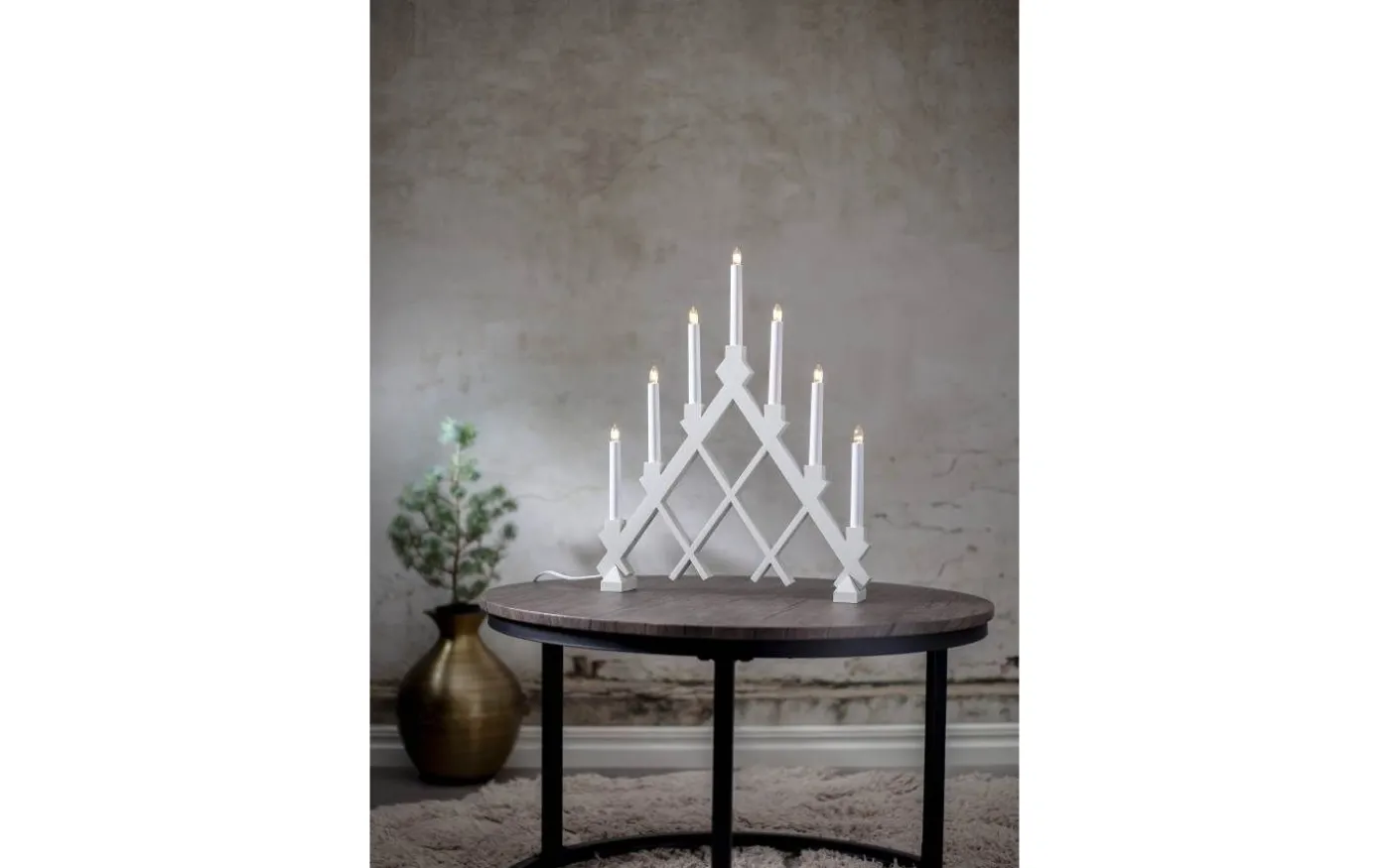 Rut Adventsljusstake Vit 53cm