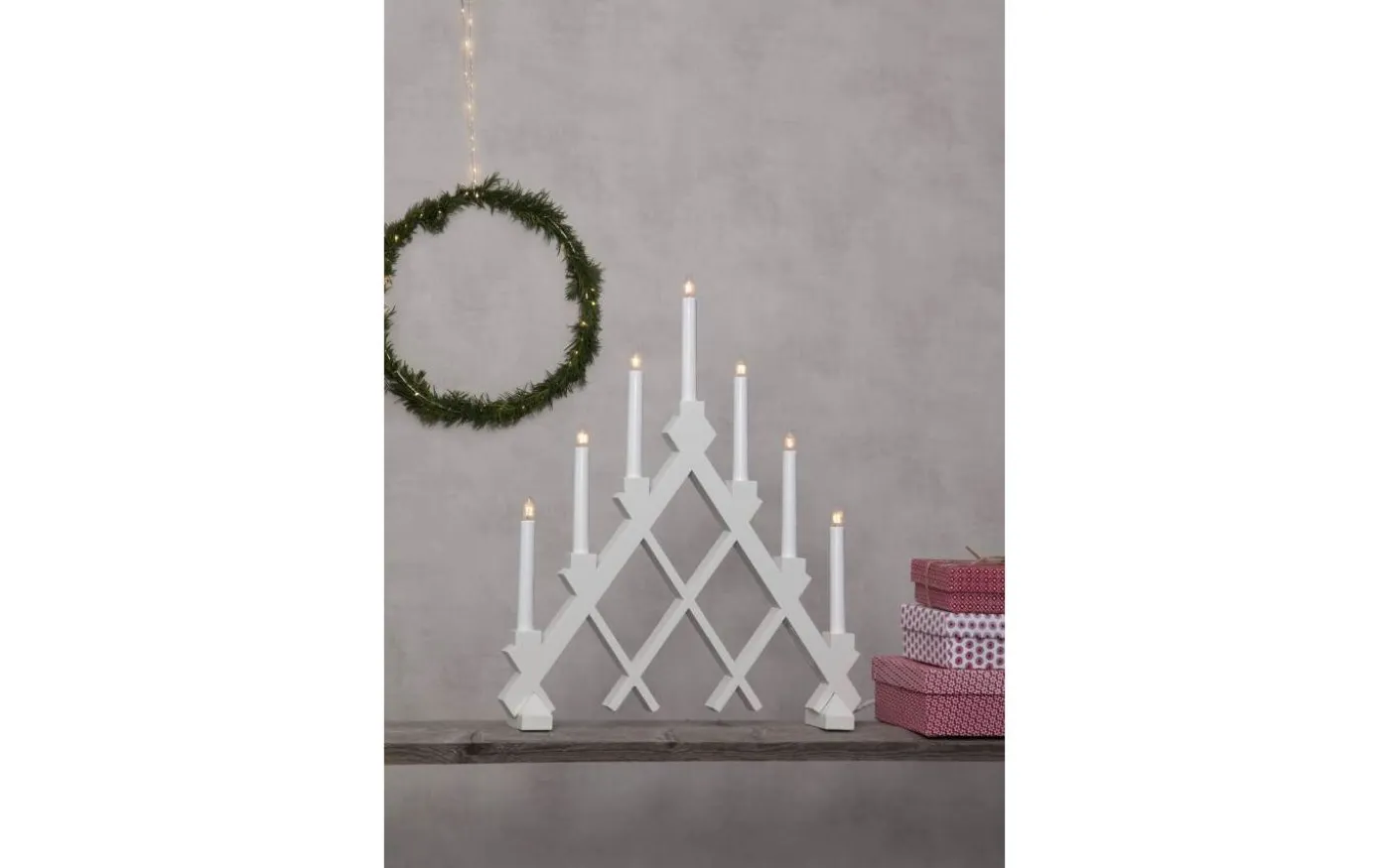 Rut Adventsljusstake Vit 53cm