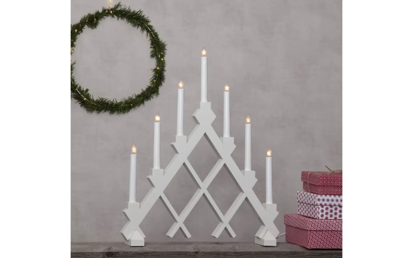 Rut Adventsljusstake Vit 53cm
