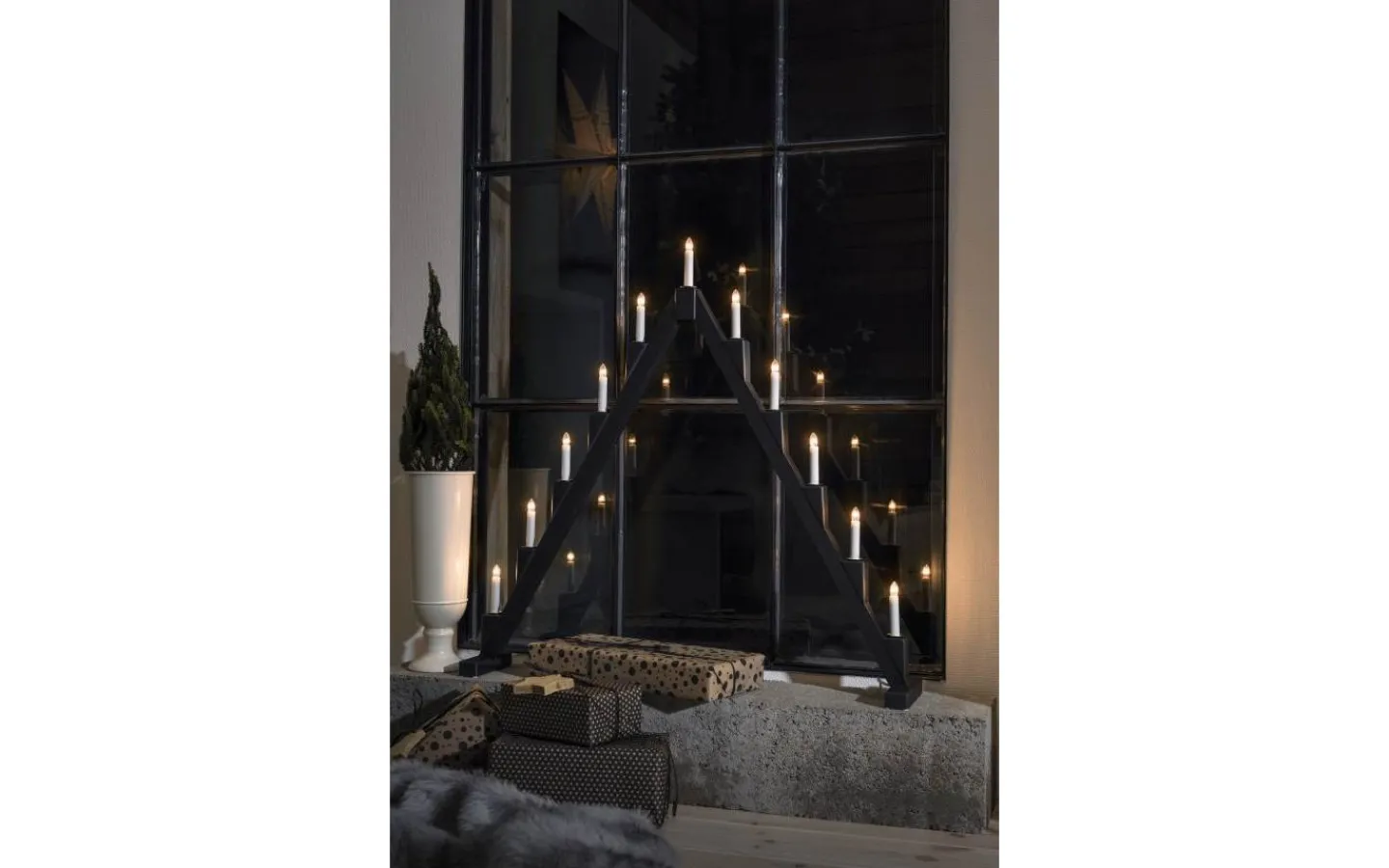 Konstsmide Saga Adventsljusstake 11L Svart 82cm* Visa Alla Adventsljusstakar|Adventsljusstakar 61-120 Cm