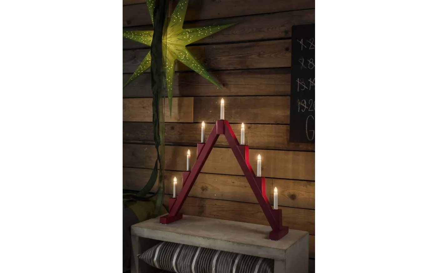Saga Adventsljusstake Röd 56cm