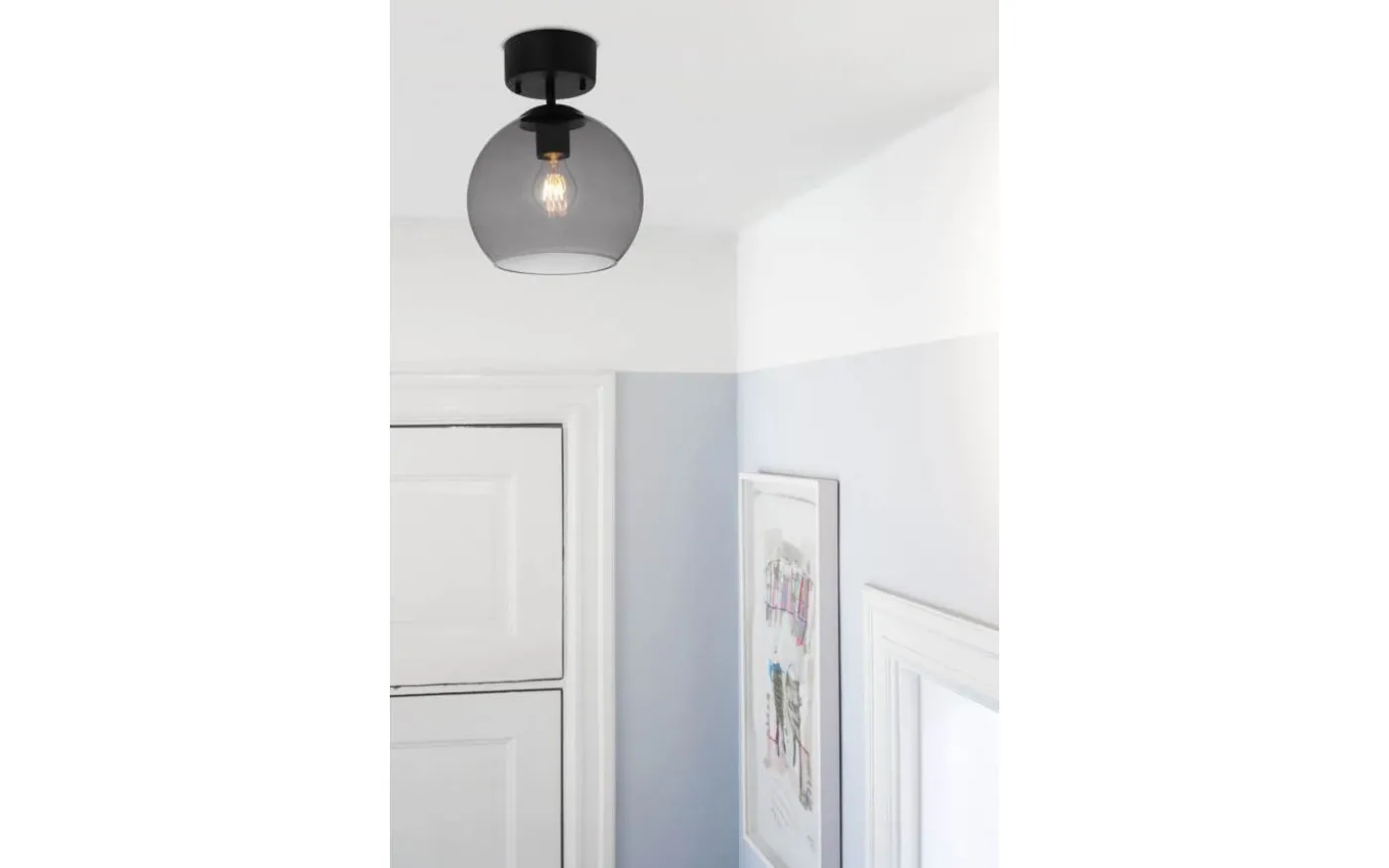 Salle Plafond 23cm Svart/Rök