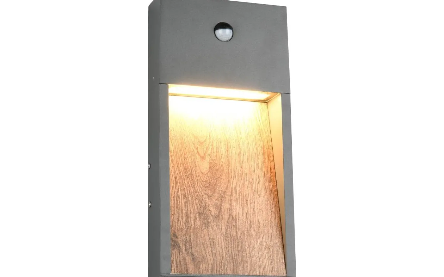 Trio Lighting Salmon Vägglampa LED trä/antracit rörelsesensor IP44* Vägglampor Utomhus