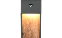 Trio Lighting Salmon Vägglampa LED trä/antracit rörelsesensor IP44* Vägglampor Utomhus