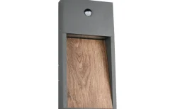 Trio Lighting Salmon Vägglampa LED trä/antracit rörelsesensor IP44* Vägglampor Utomhus