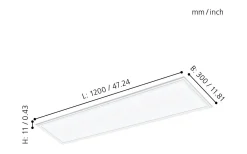 Led Paneler|Led-Armaturer<Eglo Salobrena LED-Panel 120x30cm utv/inf LED 4000K 33W Vit