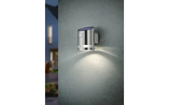 Reality Salta solcellsVägglampa borstad stål rörelsesensor IP44* Solcellslampor Vägg|Visa Alla Solcellslampor