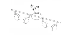 Eglo Salto Takspotlight 76cm LED 3000K 4x5,4W Krom* Avlånga Takspotlights|Takspot Med Minst 4 Lampor