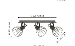 Eglo Sambatello Takspotlight 58cm Brun* Avlånga Takspotlights|Takspot Med 3 Lampor
