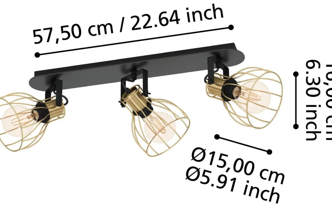 Sambatello Takspotlight 70cm Svart/Guld