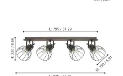 Avlånga Takspotlights|Takspot Med Minst 4 Lampor<Eglo Sambatello Takspotlight 80cm Brun