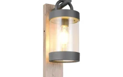 Vägglyktor|Vägglampor Utomhus<Trio Lighting Sambesi Vägglampa E27 antracit/trä skymningssensor IP44