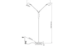 Aneta Sandnes Golvlampa Dubbel 140cm Svart/Krom* Golvläslampor