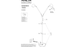 Aneta Sandnes Golvlampa Dubbel 140cm Svart/Krom* Golvläslampor