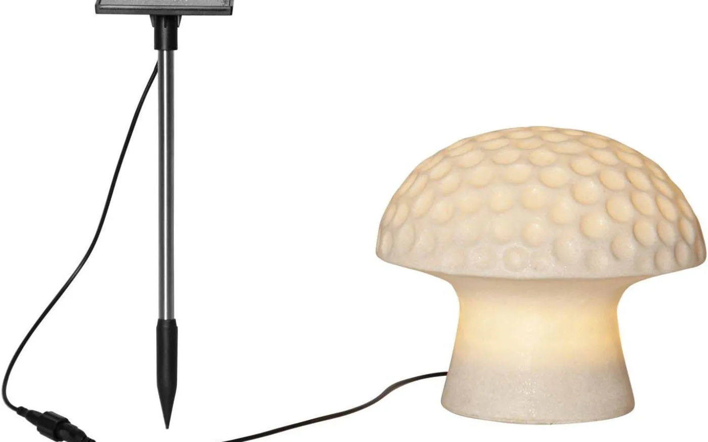 Sandy Solcellsdriven Svamp i Sandstone 16cm Vit