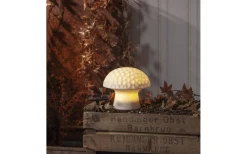 Sandy Solcellsdriven Svamp i Sandstone 16cm Vit