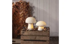 Sandy Solcellsdriven Svamp i Sandstone 24cm Vit