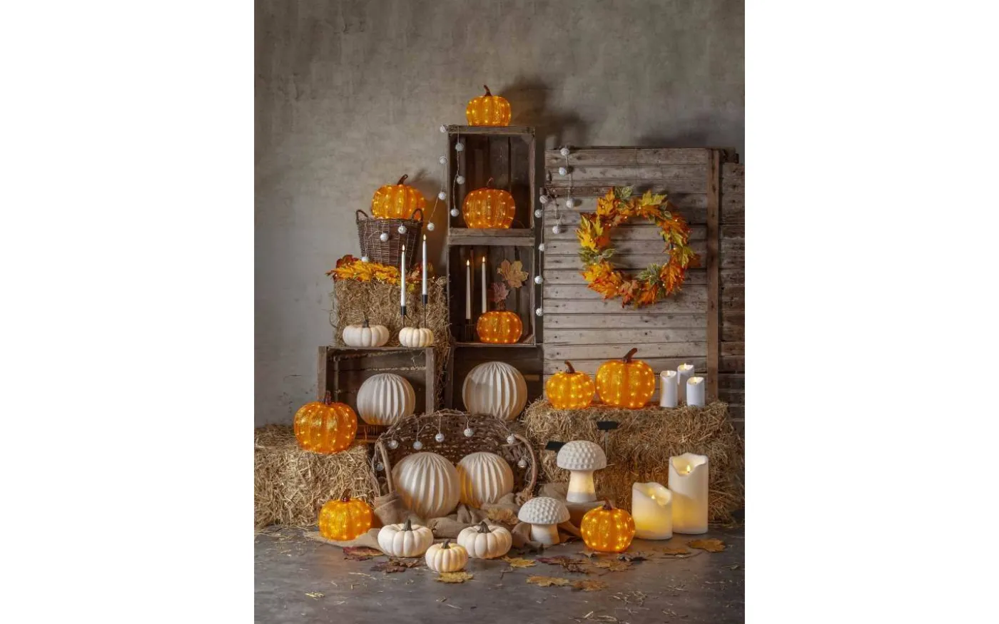 Sandy Solcellsdriven Svamp i Sandstone 24cm Vit