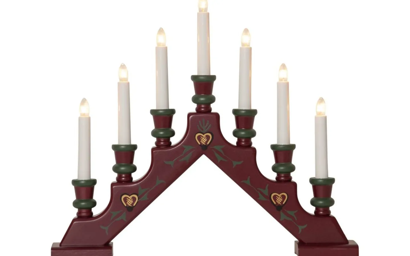 Star Trading Sara Dekor Adventsljusstake Mörkröd 38cm* Adventsljusstakar 31-60 Cm