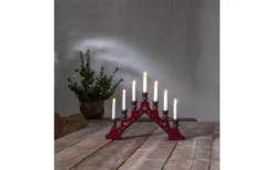 Star Trading Sara Dekor Adventsljusstake Mörkröd 38cm* Adventsljusstakar 31-60 Cm