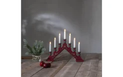 Star Trading Sara Dekor Adventsljusstake Mörkröd 38cm* Adventsljusstakar 31-60 Cm