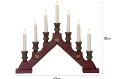 Star Trading Sara Dekor Adventsljusstake Mörkröd 38cm* Adventsljusstakar 31-60 Cm