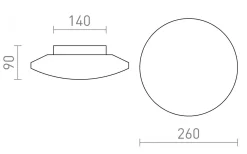 Rendl Sara Plafond 26cm 12W 3000K Krom IP44* Badrumslampor Tak