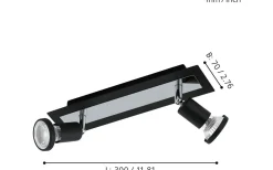 Eglo Sarria Takspotlight 30cm GU10 LED 3000K 2x4,5W Svart* Avlånga Takspotlights|Takspot Med 2 Lampor