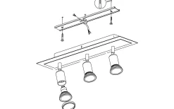 Avlånga Takspotlights|Takspot Med 3 Lampor<Eglo Sarria Takspotlight 46cm GU10 LED 3000K 3x4,5W Vit